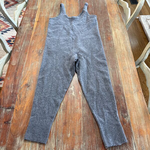 HATCH Collection The 24/7 Overalls - 100% Merino Wool Knit Jumpsuit - Grey O/S